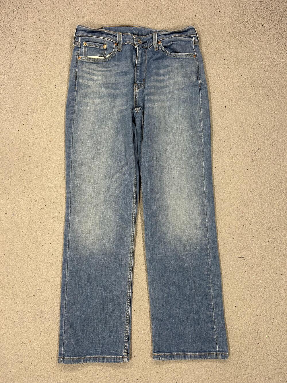 Levis 514 Jeans Mens 30 Blue Medium Wash Straight Zip Fly Stretch Denim